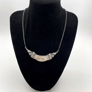 Alexis Bittar Lucite and Crystal Necklace with Gun Metal Chain